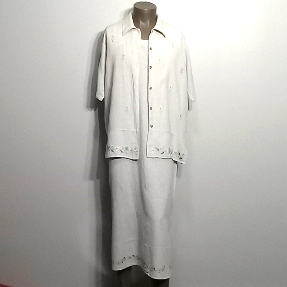 Embroidered 2pc Tan Short sleeves  summer set by My Choice